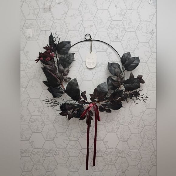 Nwt Halloween leaf and floral wreath "Threshold" - Picture 5 of 5
